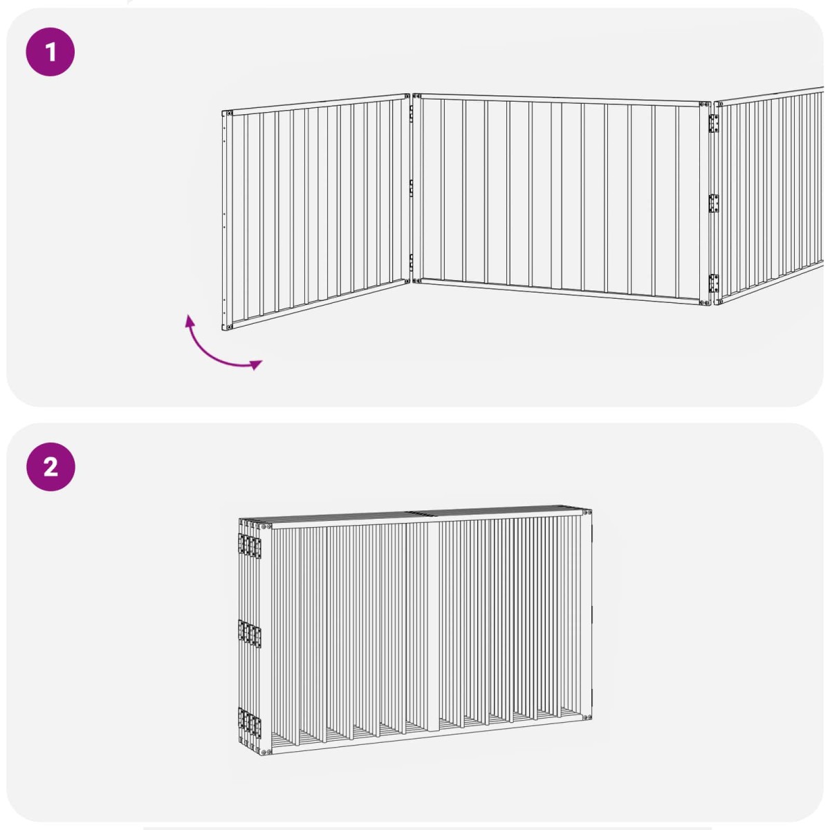 vidaXL Πόρτα Σκύλου 8 τμχ. Μαύρο 100 x 60 cm Επικαλυμμένος Χάλυβας