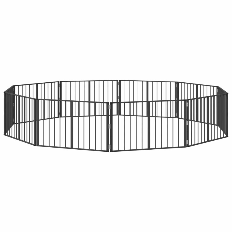 vidaXL Πόρτα Σκύλου 10 τμχ. Μαύρο 100 x 60 cm Επικαλυμμένος Χάλυβας