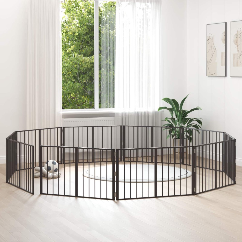 vidaXL Πόρτα Σκύλου 10 τμχ. Μαύρο 100 x 60 cm Επικαλυμμένος Χάλυβας