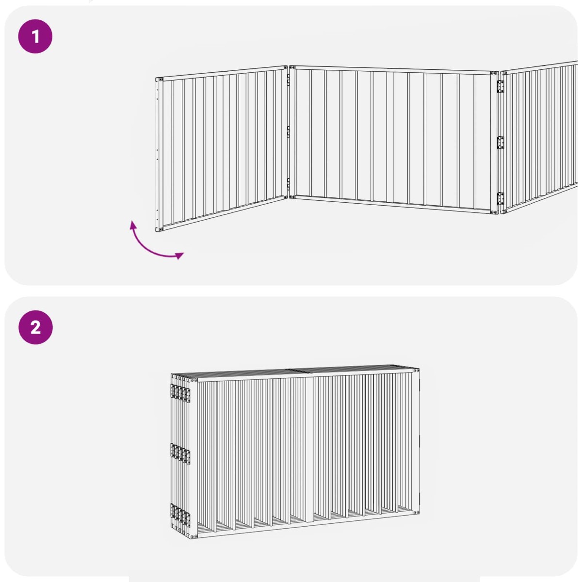 vidaXL Πόρτα Σκύλου 10 τμχ. Μαύρο 100 x 60 cm Επικαλυμμένος Χάλυβας