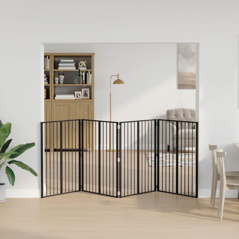 vidaXL Πόρτα Σκύλου 4 τμχ. Μαύρο 80 x 100 cm Επικαλυμμένος Χάλυβας