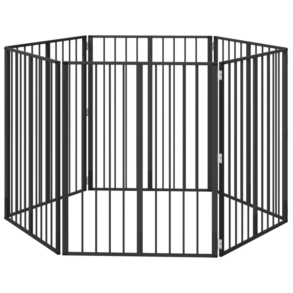 vidaXL Πόρτα Σκύλου 6 τμχ. Μαύρο 80 x 100 cm Επικαλυμμένος Χάλυβας