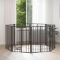 vidaXL Πόρτα Σκύλου 8 τμχ. Μαύρο 80 x 100 cm Επικαλυμμένος Χάλυβας