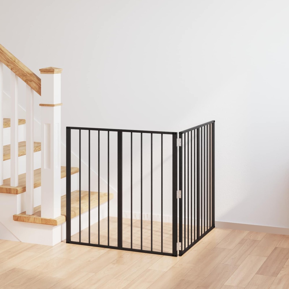 vidaXL Πόρτα Σκύλου 2 τμχ. Μαύρο 80 x 80 cm Επικαλυμμένος Χάλυβας