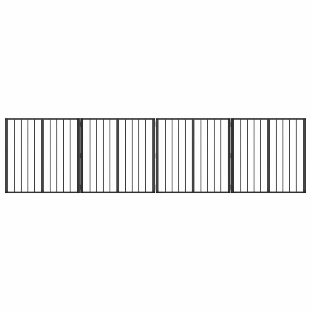 vidaXL Πόρτα Σκύλου 4 τμχ. Μαύρο 80 x 80 cm Επικαλυμμένος Χάλυβας