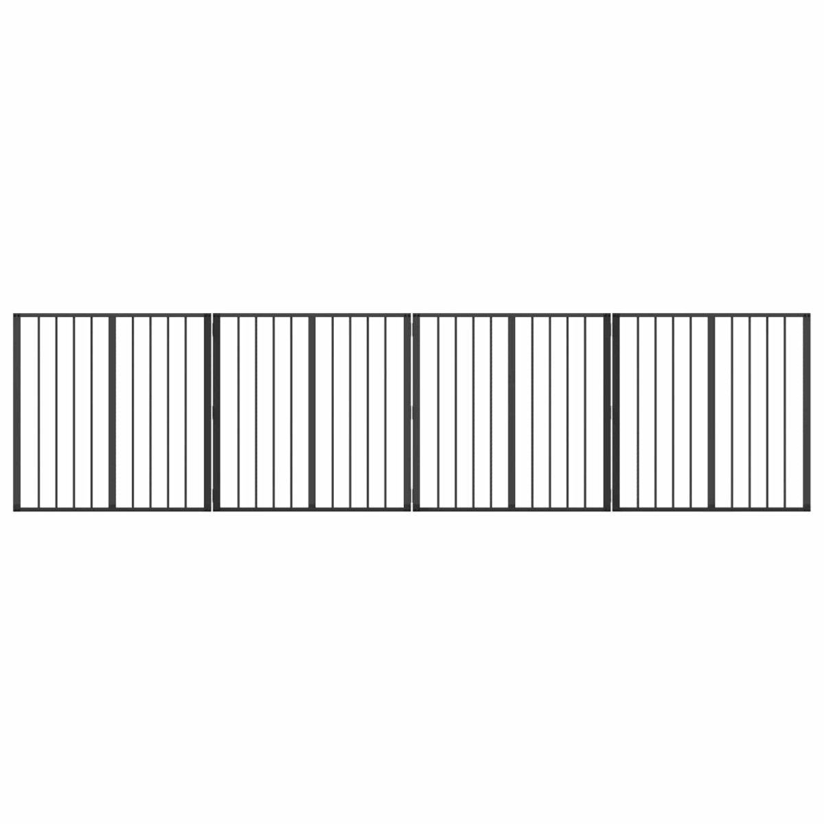 vidaXL Πόρτα Σκύλου 4 τμχ. Μαύρο 80 x 80 cm Επικαλυμμένος Χάλυβας