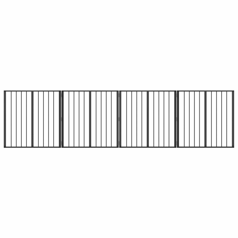 vidaXL Πόρτα Σκύλου 4 τμχ. Μαύρο 80 x 80 cm Επικαλυμμένος Χάλυβας