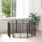vidaXL Πόρτα Σκύλου 6 τμχ. Μαύρο 80 x 80 cm Επικαλυμμένος Χάλυβας