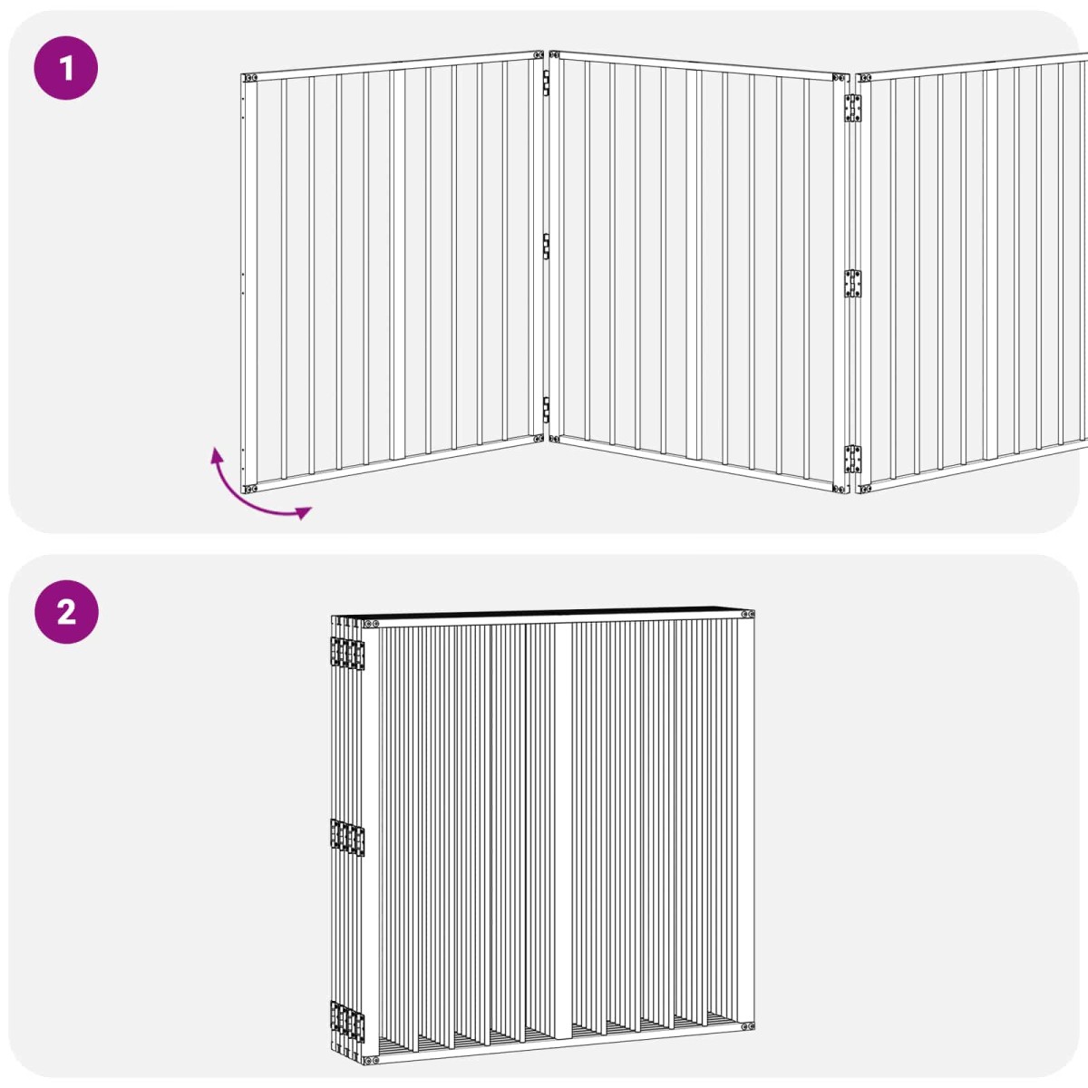 vidaXL Πόρτα Σκύλου 8 τμχ. Μαύρο 80 x 80 cm Επικαλυμμένος Χάλυβας