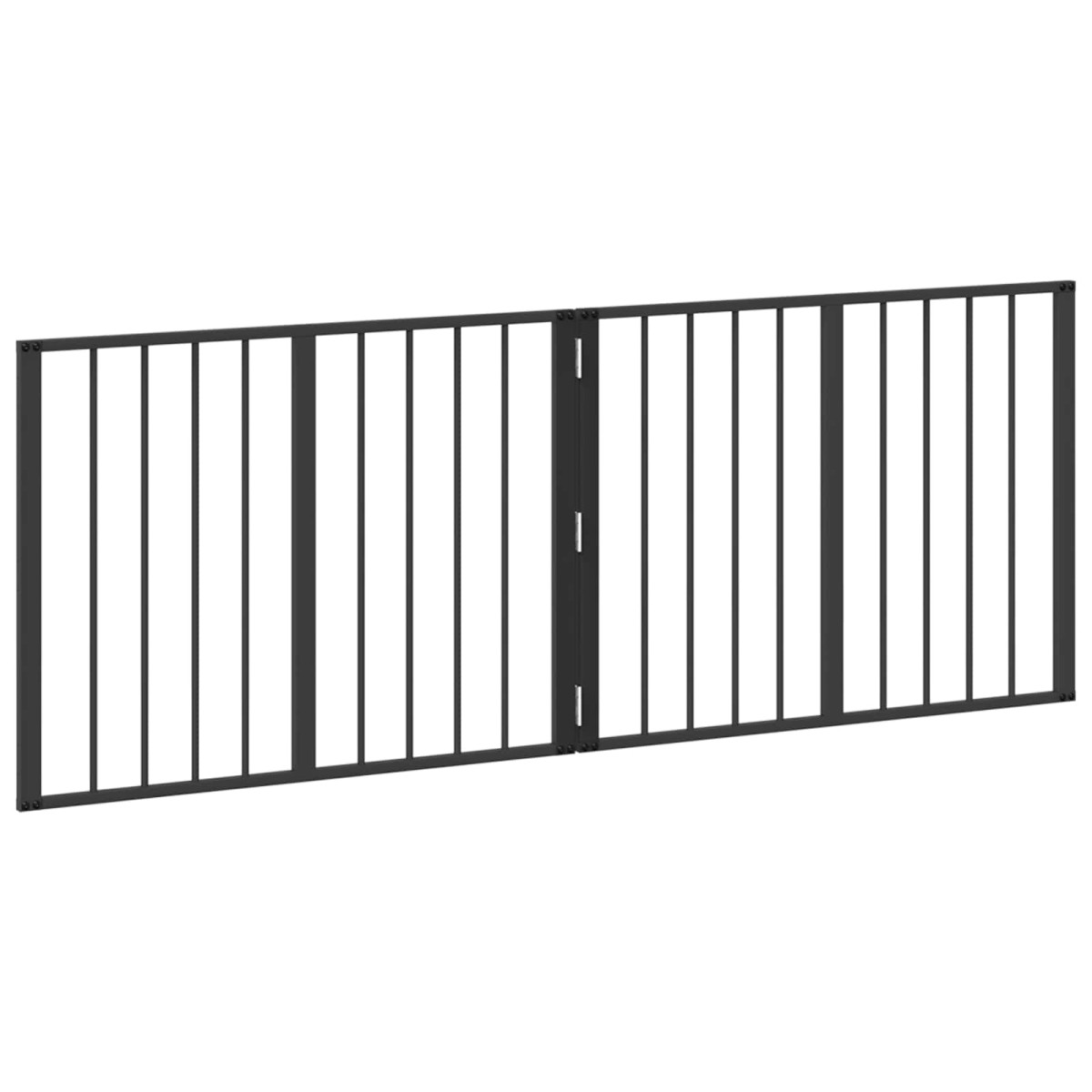 vidaXL Πόρτα Σκύλου 2 τμχ. Μαύρο 80 x 60 cm Επικαλυμμένος Χάλυβας