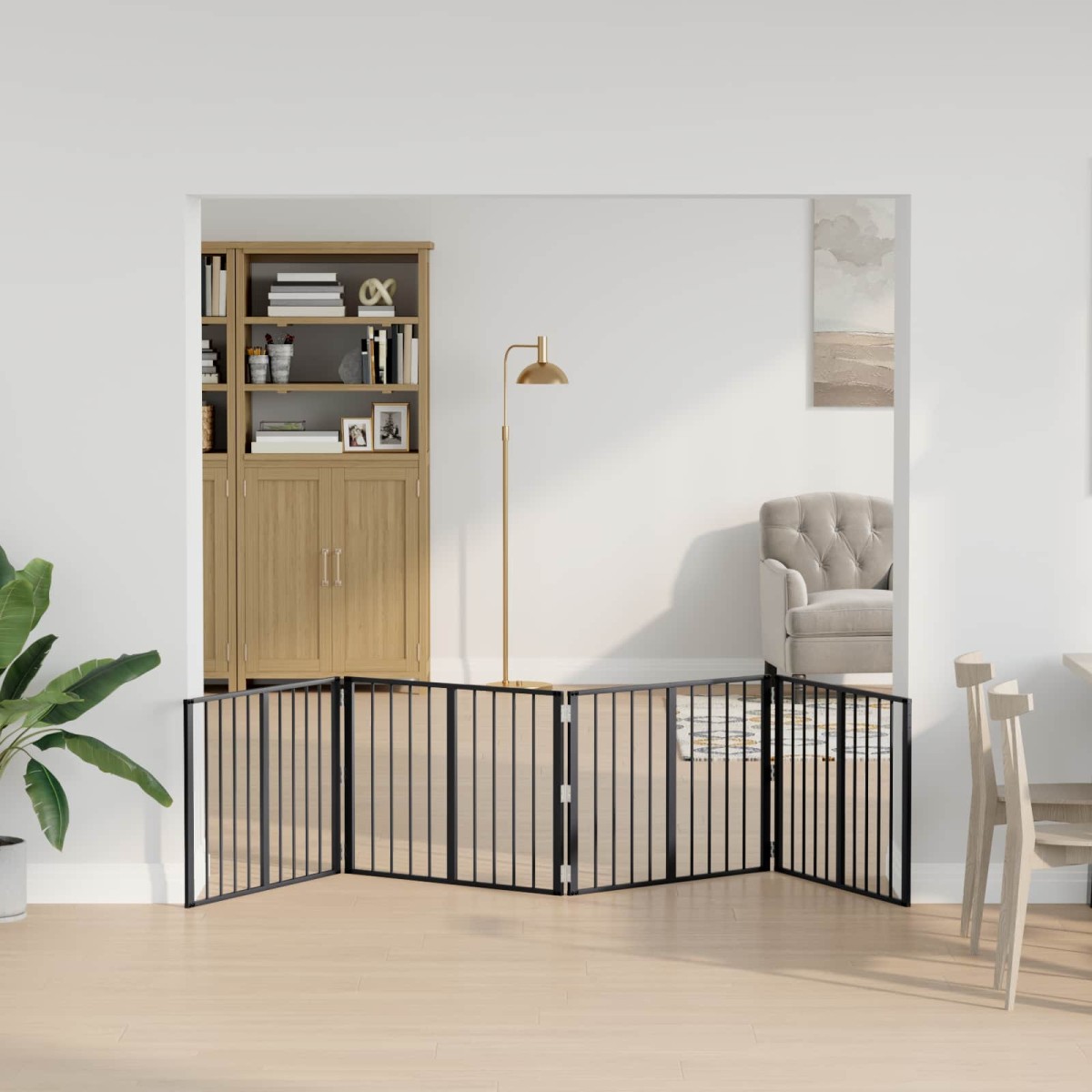 vidaXL Πόρτα Σκύλου 4 τμχ. Μαύρο 80 x 60 cm Επικαλυμμένος Χάλυβας