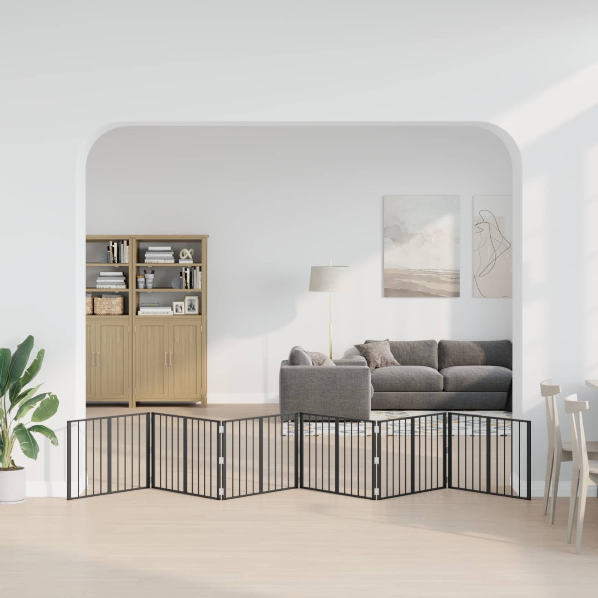 vidaXL Πόρτα Σκύλου 6 τμχ. Μαύρο 80 x 60 cm Επικαλυμμένος Χάλυβας