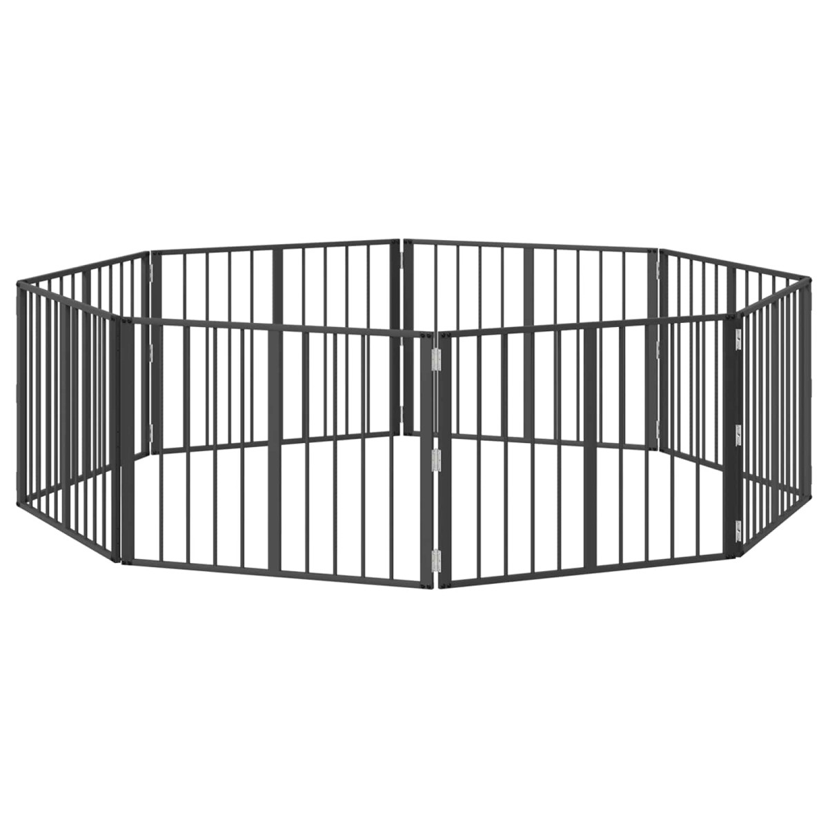 vidaXL Πόρτα Σκύλου 8 τμχ. Μαύρο 80 x 60 cm Επικαλυμμένος Χάλυβας