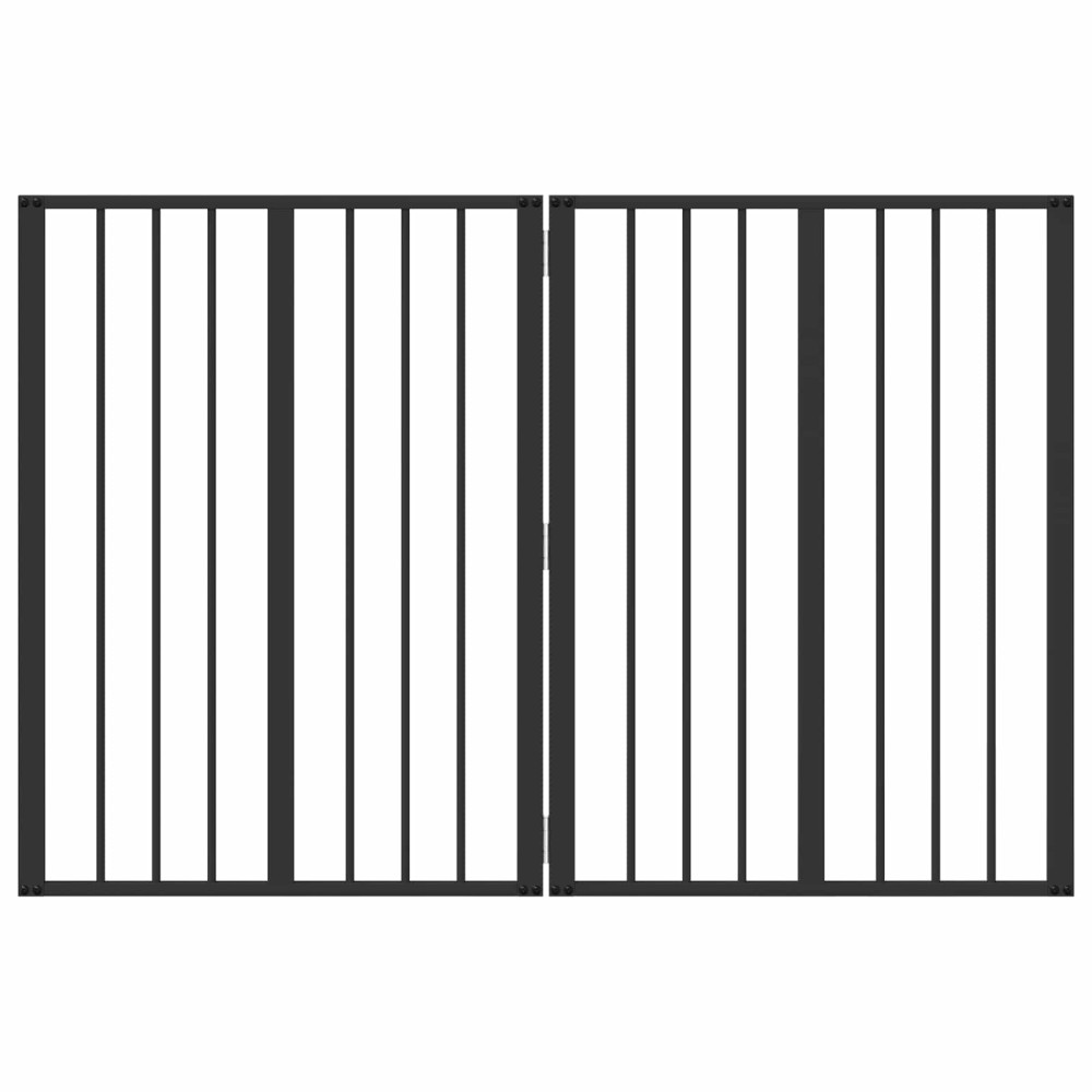 vidaXL Πόρτα Σκύλου 2 τμχ. Μαύρο 60 x 80 cm Επικαλυμμένος Χάλυβας