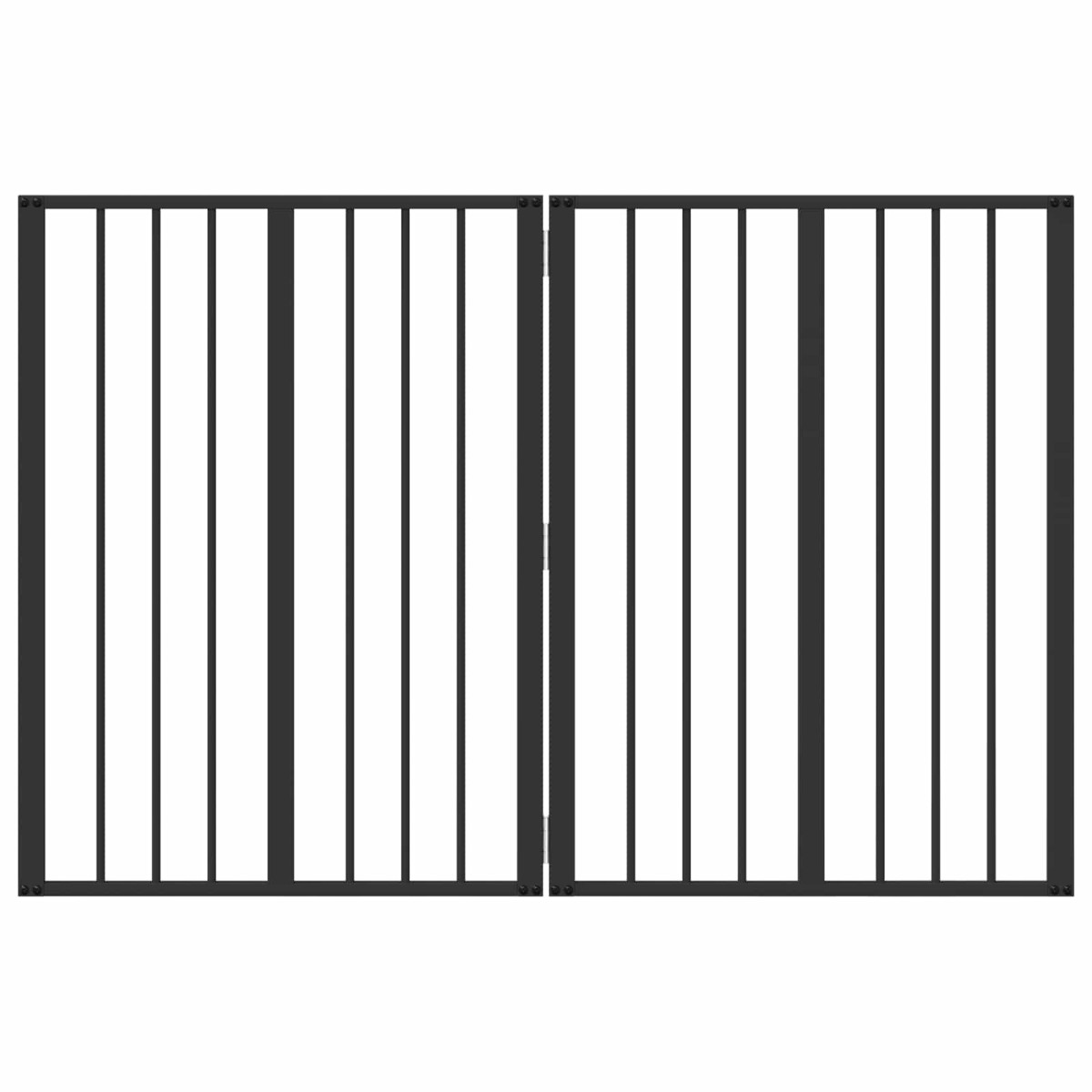 vidaXL Πόρτα Σκύλου 2 τμχ. Μαύρο 60 x 80 cm Επικαλυμμένος Χάλυβας