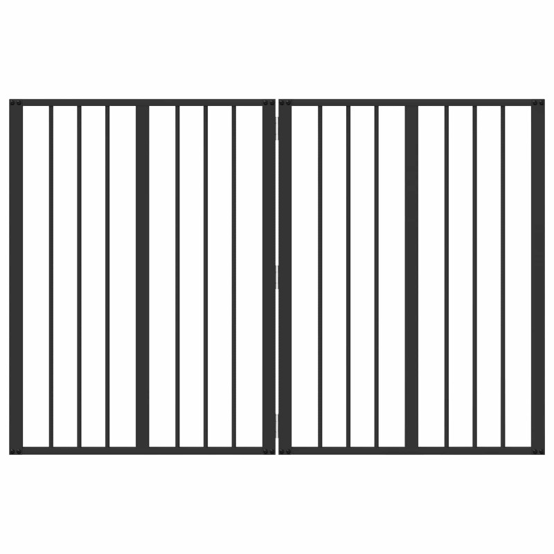 vidaXL Πόρτα Σκύλου 2 τμχ. Μαύρο 60 x 80 cm Επικαλυμμένος Χάλυβας