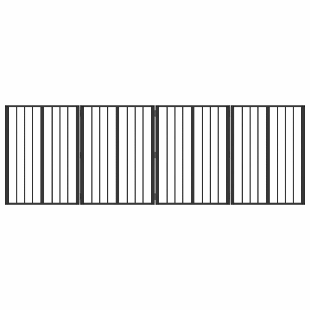 vidaXL Πόρτα Σκύλου 4 τμχ. Μαύρο 60 x 80 cm Επικαλυμμένος Χάλυβας