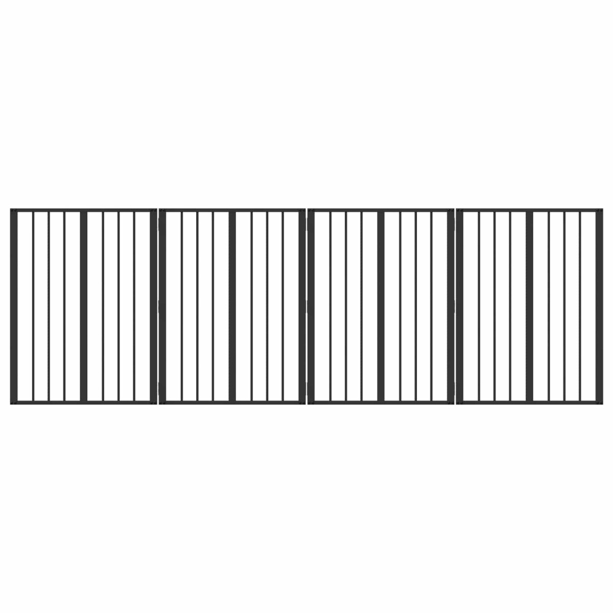 vidaXL Πόρτα Σκύλου 4 τμχ. Μαύρο 60 x 80 cm Επικαλυμμένος Χάλυβας