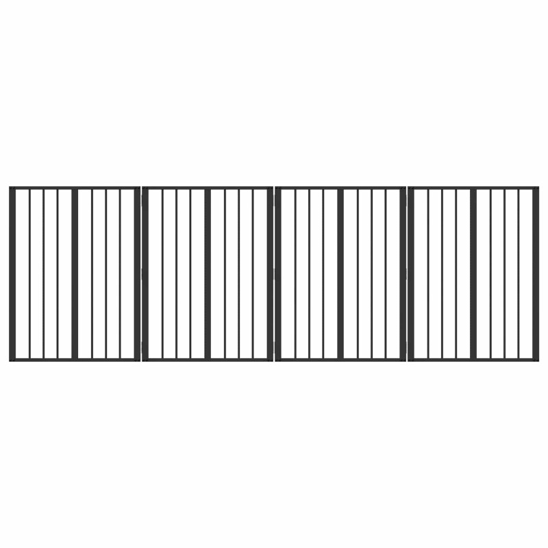 vidaXL Πόρτα Σκύλου 4 τμχ. Μαύρο 60 x 80 cm Επικαλυμμένος Χάλυβας