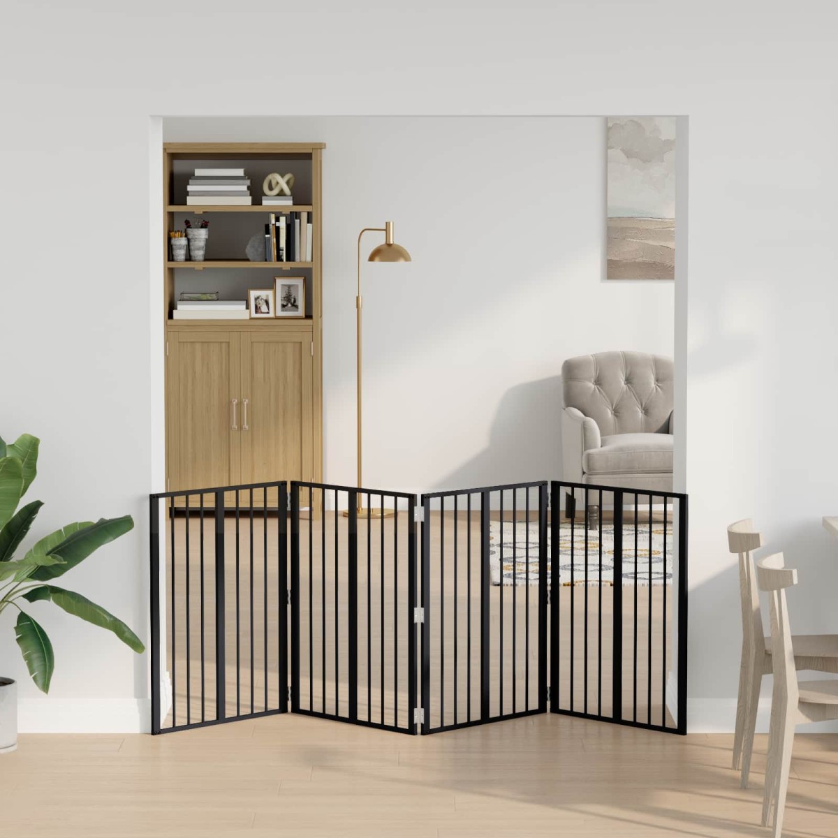 vidaXL Πόρτα Σκύλου 4 τμχ. Μαύρο 60 x 80 cm Επικαλυμμένος Χάλυβας
