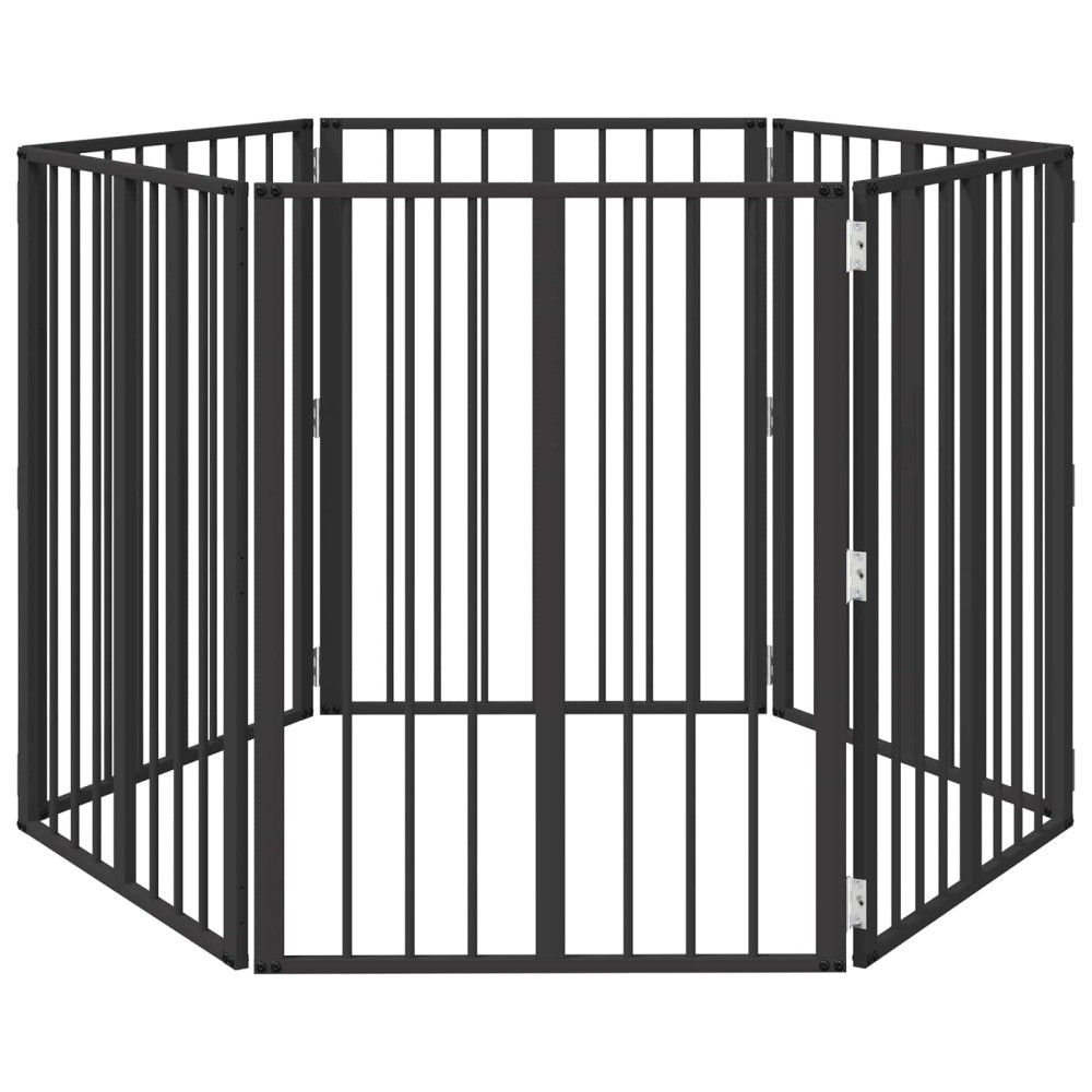 vidaXL Πόρτα Σκύλου 6 τμχ. Μαύρο 60 x 80 cm Επικαλυμμένος Χάλυβας