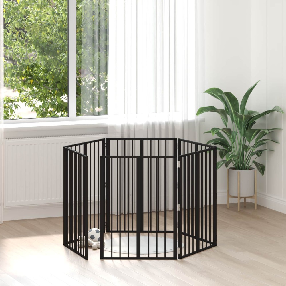 vidaXL Πόρτα Σκύλου 6 τμχ. Μαύρο 60 x 80 cm Επικαλυμμένος Χάλυβας
