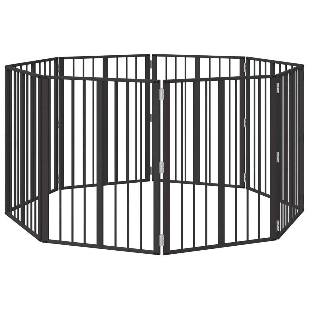 vidaXL Πόρτα Σκύλου 8 τμχ. Μαύρο 60 x 80 cm Επικαλυμμένος Χάλυβας