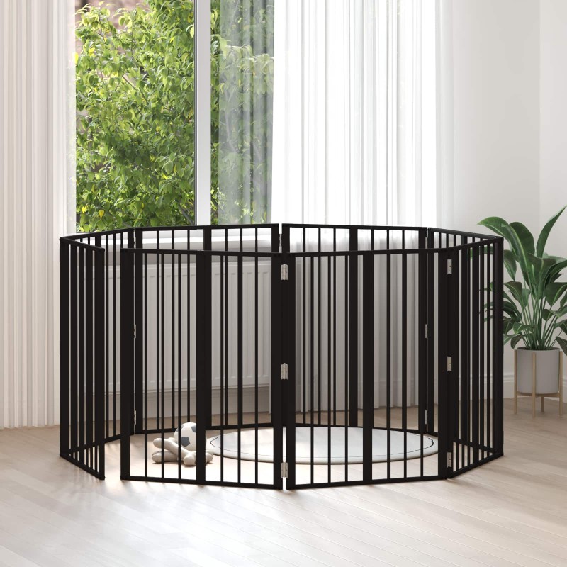 vidaXL Πόρτα Σκύλου 8 τμχ. Μαύρο 60 x 80 cm Επικαλυμμένος Χάλυβας