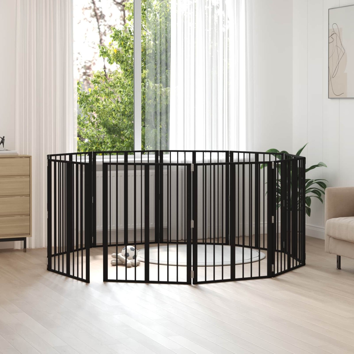 vidaXL Πόρτα Σκύλου 10 τμχ. Μαύρο 60 x 80 cm Επικαλυμμένος Χάλυβας