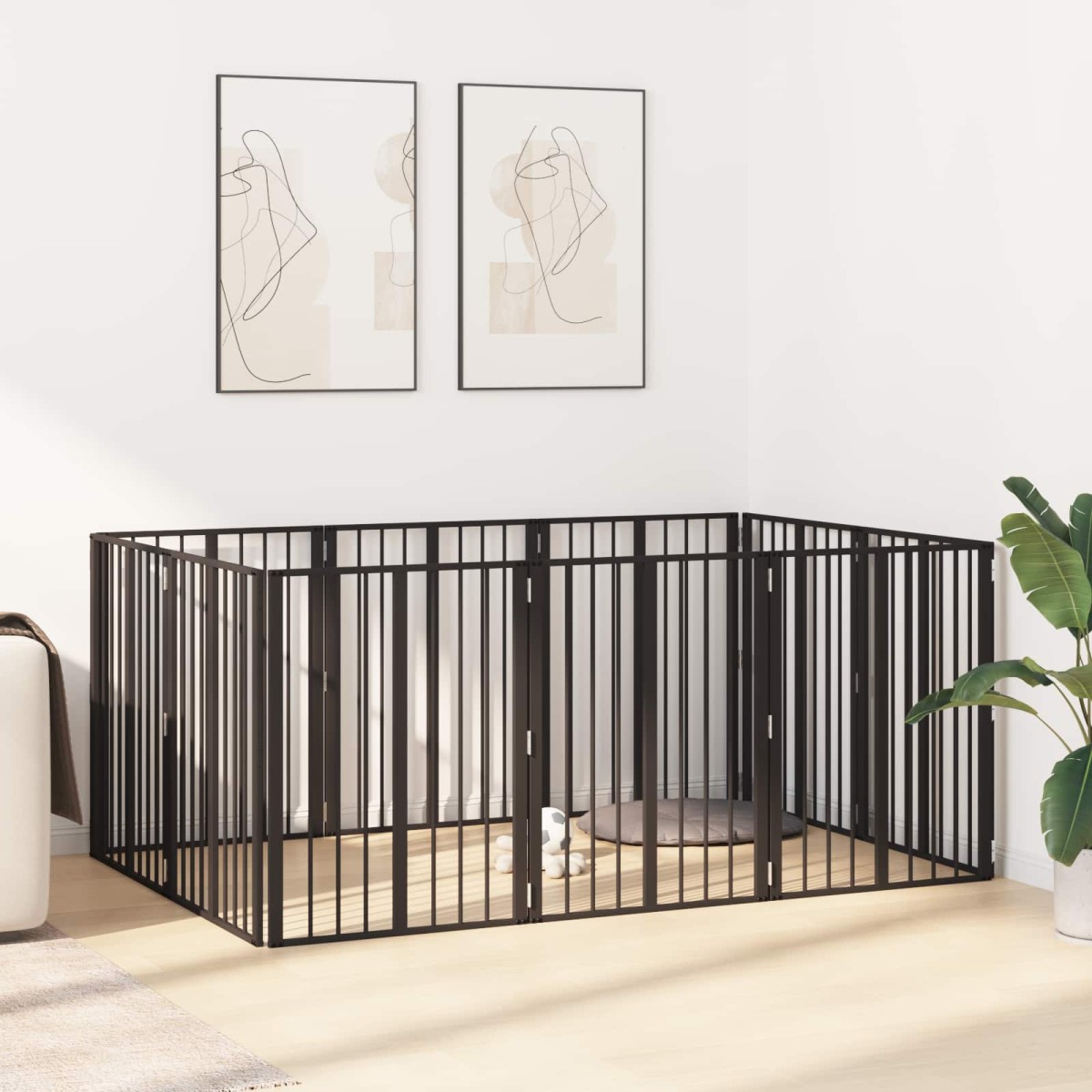 vidaXL Πόρτα Σκύλου 10 τμχ. Μαύρο 60 x 80 cm Επικαλυμμένος Χάλυβας