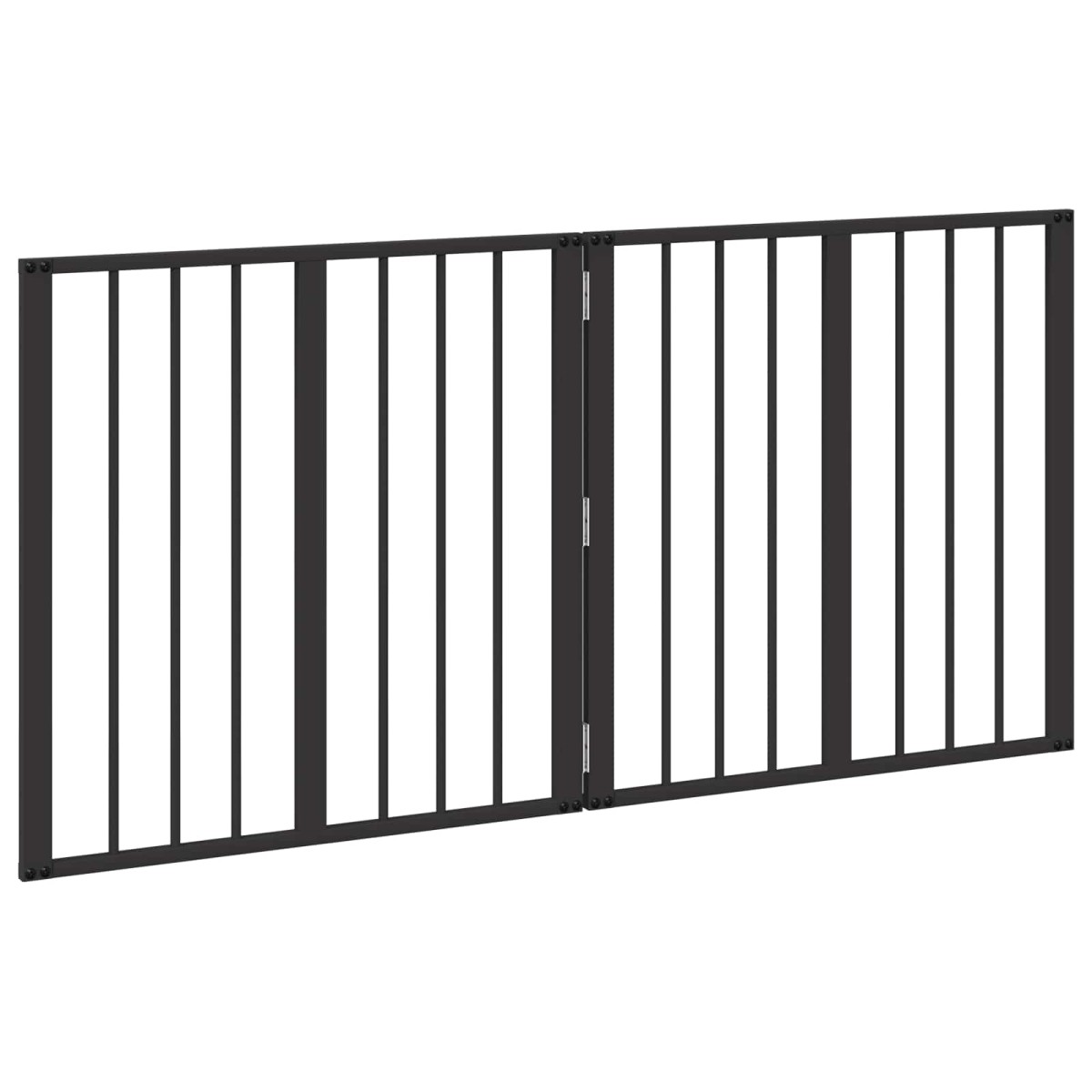 vidaXL Πόρτα Σκύλου 2 τμχ. Μαύρο 60 x 60 cm Επικαλυμμένος Χάλυβας