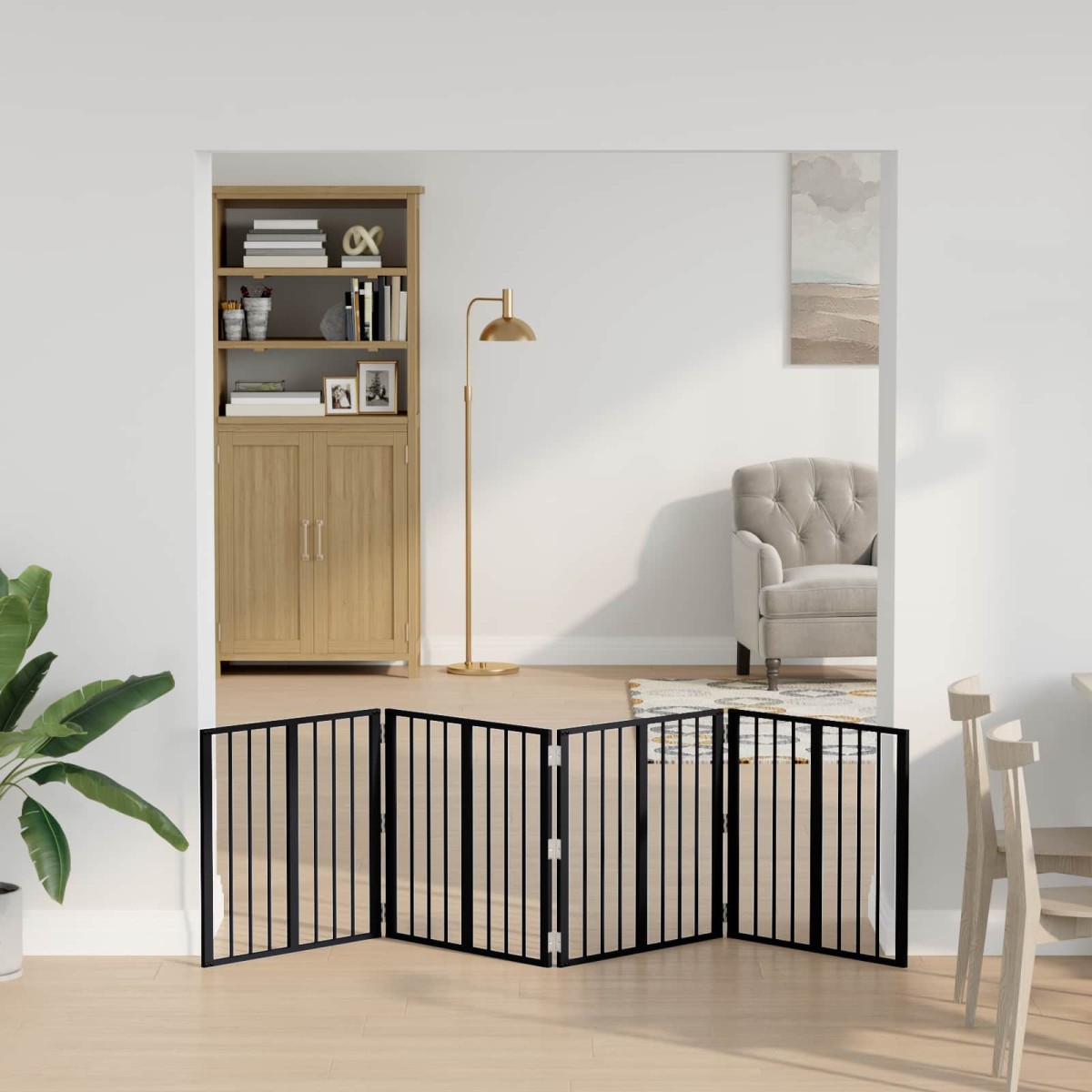 vidaXL Πόρτα Σκύλου 4 τμχ. Μαύρο 60 x 60 cm Επικαλυμμένος Χάλυβας