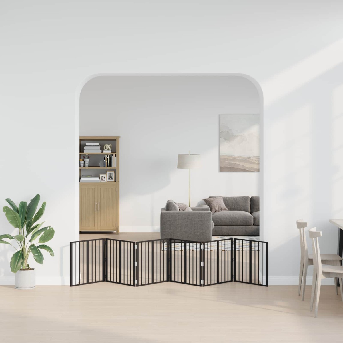 vidaXL Πόρτα Σκύλου 6 τμχ. Μαύρο 60 x 60 cm Επικαλυμμένος Χάλυβας