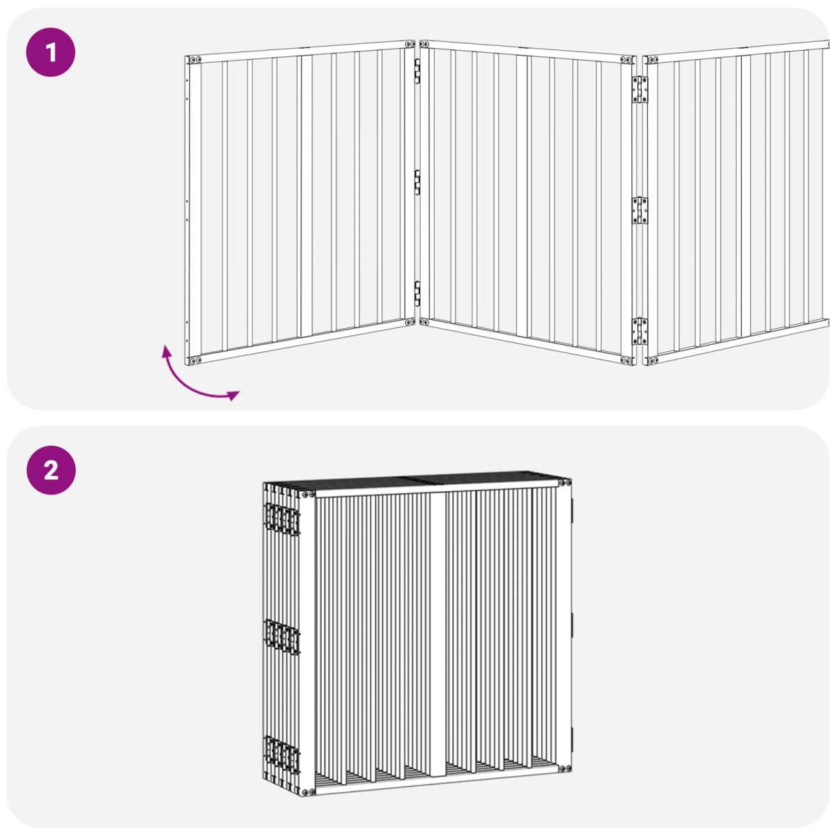 vidaXL Πόρτα Σκύλου 10 τμχ. Μαύρο 60 x 60 cm Επικαλυμμένος Χάλυβας