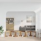 vidaXL Στερεωμένη γυαλιστερή πύλη για σκύλους 6 τμχ. Παλαιωμένο ξύλο