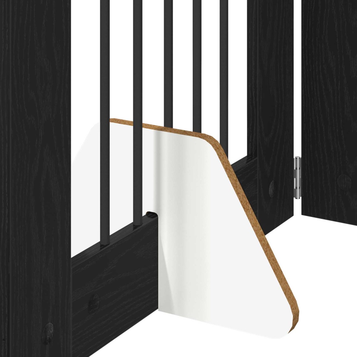 vidaXL Στερεωμένη γυαλιστερή πύλη για σκύλους 8 τμχ. Μαύρη Δρυς 60 cm