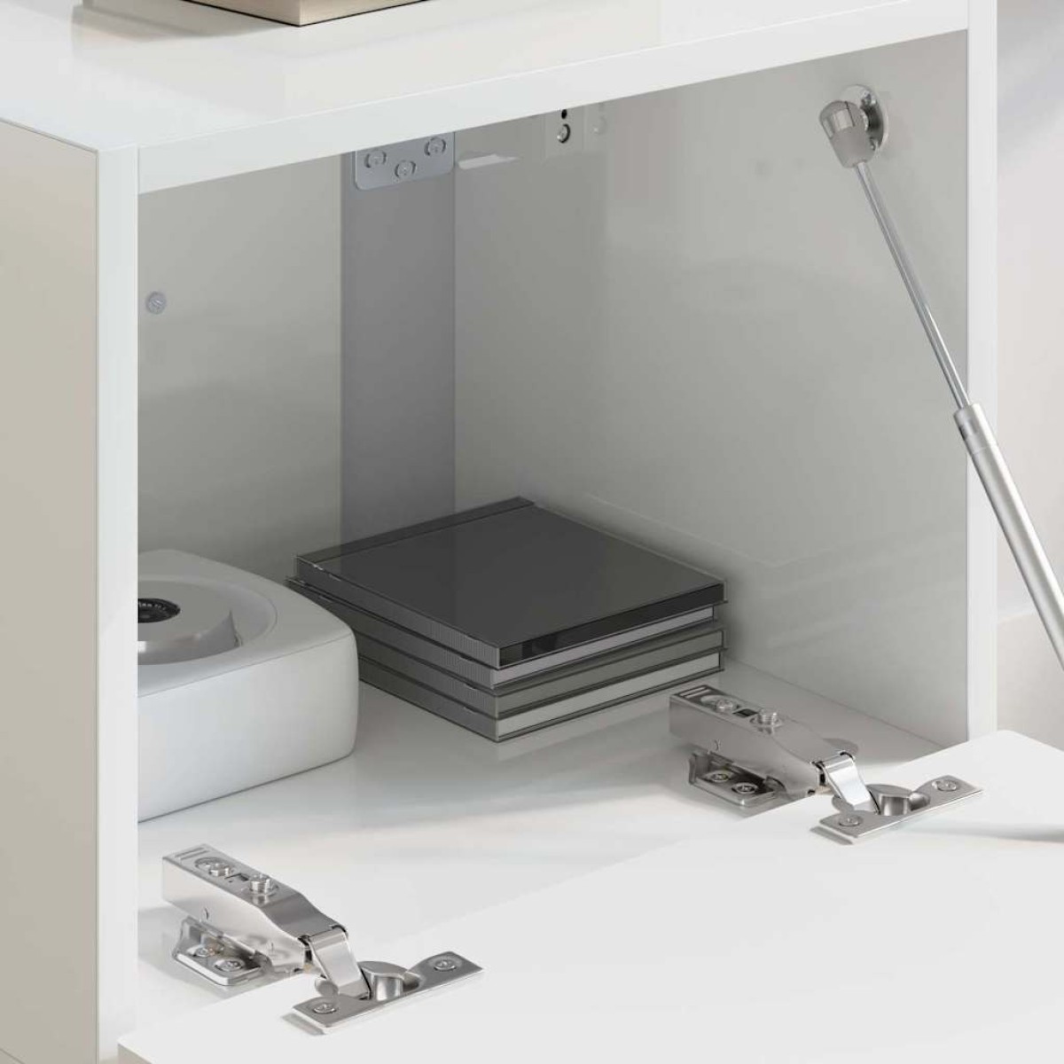 vidaXL Ντουλάπι Τηλεόρασης Τοίχου 39 x 31 x 29,5 εκ Λαμπερό Λευκό