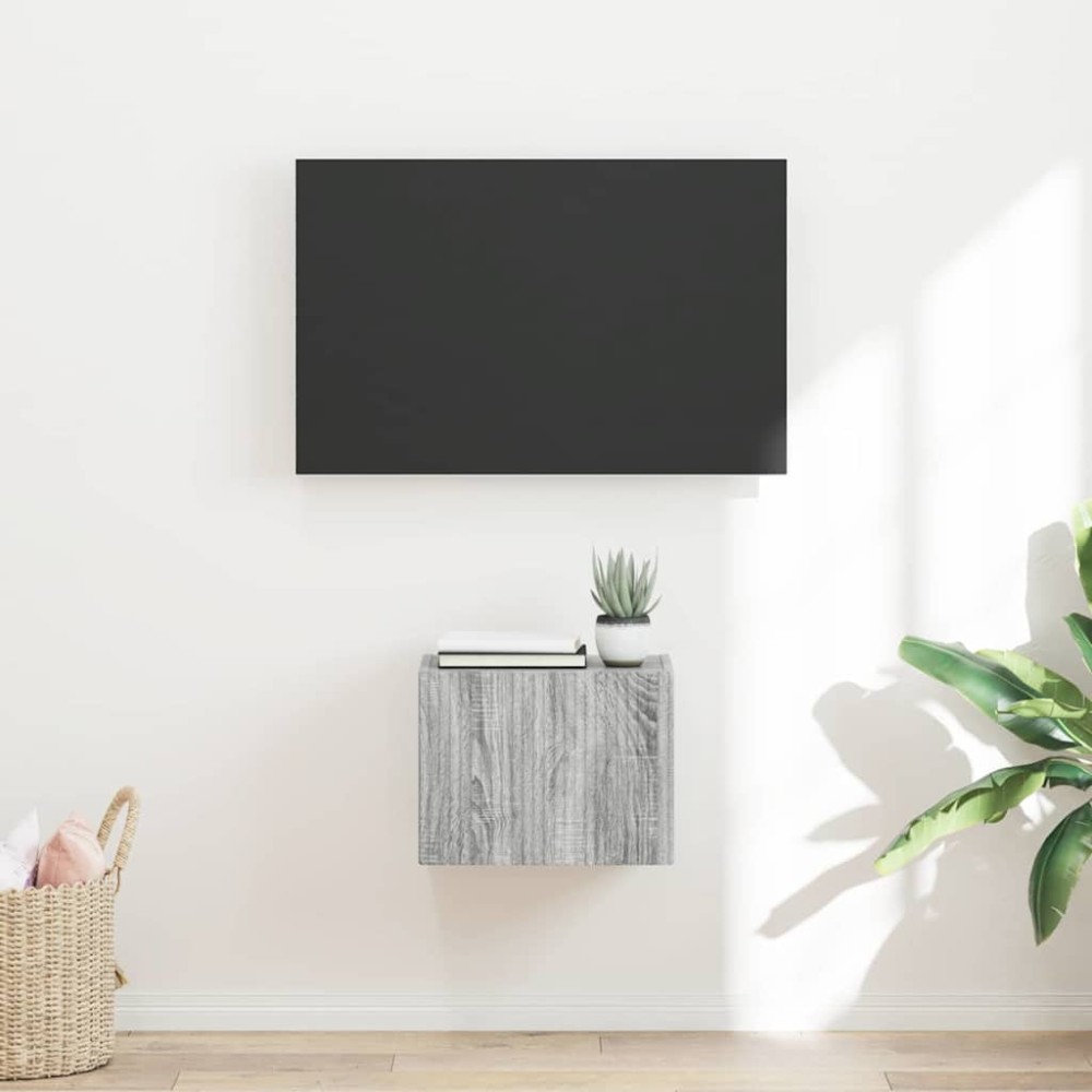 vidaXL Ντουλάπι Τηλεόρασης Τοίχου 39 x 31 x 29,5 εκ Γκρίζο Σονομα