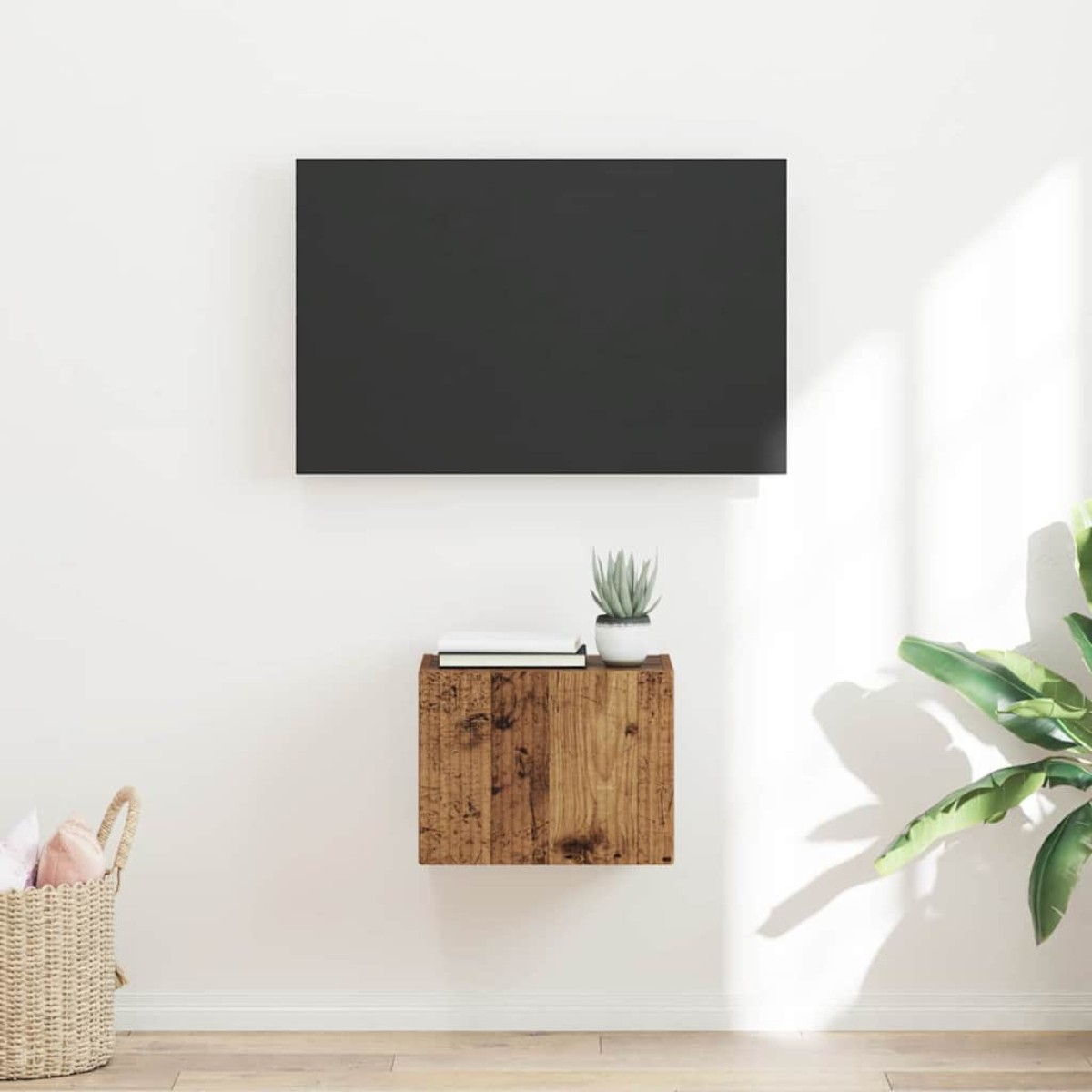 vidaXL Ντουλάπι Τηλεόρασης Τοίχου 39 x 31 x 29,5 εκ Παλιό Ξύλο