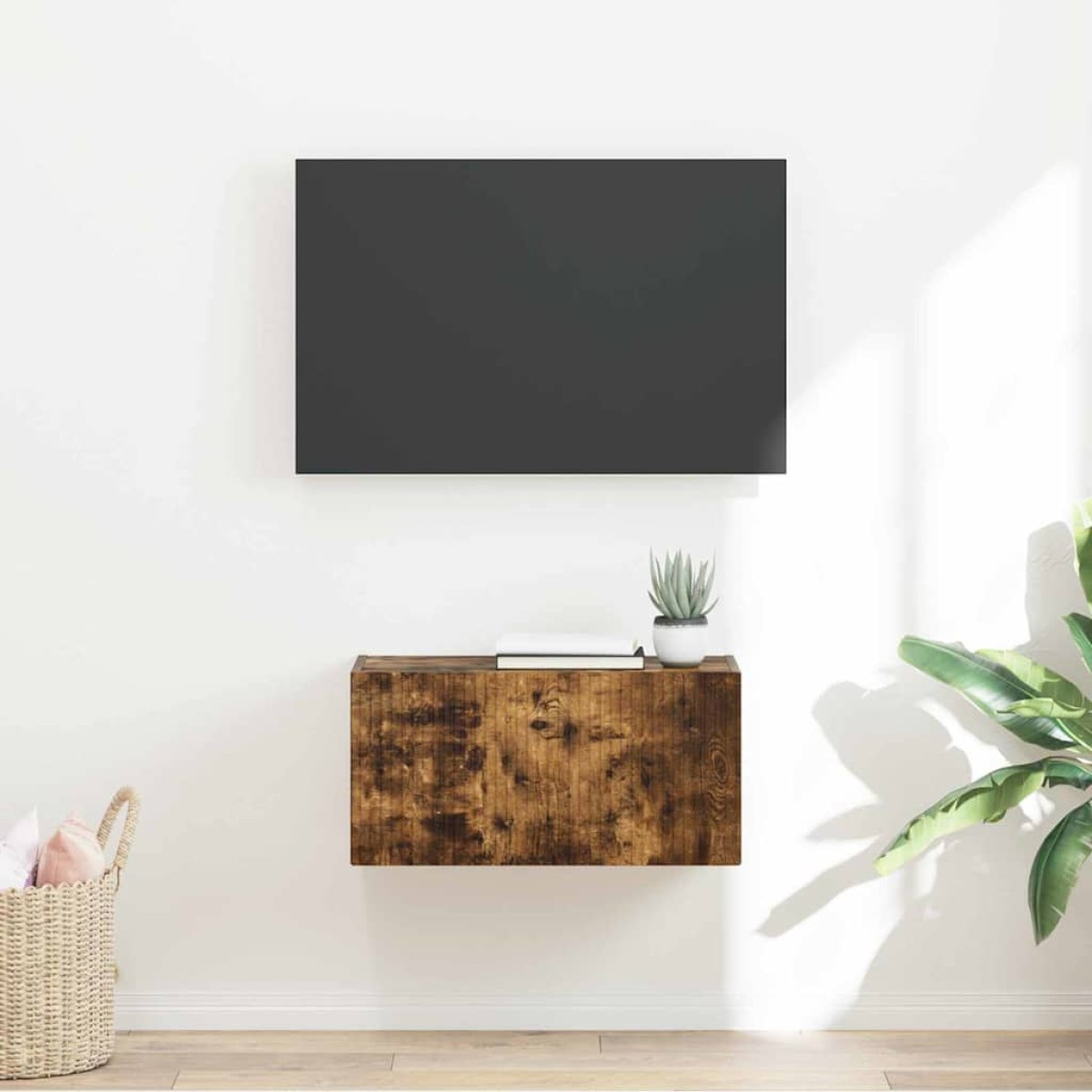 vidaXL Ντουλάπι Τηλεόρασης Τοίχου 60 x 31 x 29,5 εκ Καπνιστό Δρύς