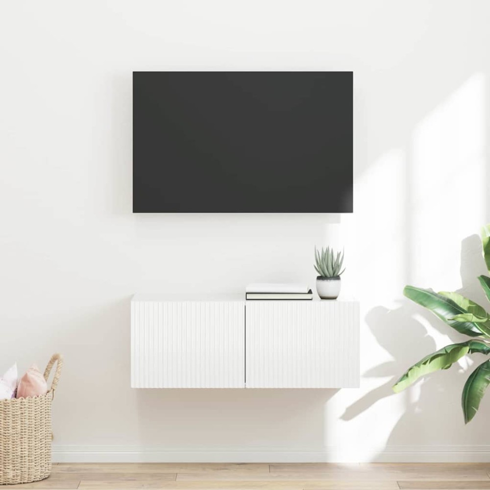 vidaXL Ντουλάπι Τηλεόρασης Τοίχου 78,5 x 31 x 29,5 εκ Λευκό
