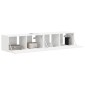 vidaXL Ντουλάπι Τηλεόρασης Τοίχου 2 τμχ. Λευκό Επεξεργασμένο Ξύλο