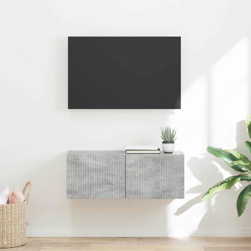 vidaXL Ντουλάπι Τηλεόρασης Τοίχου 78,5 x 31 x 29,5 εκ Σκυρόδεμα