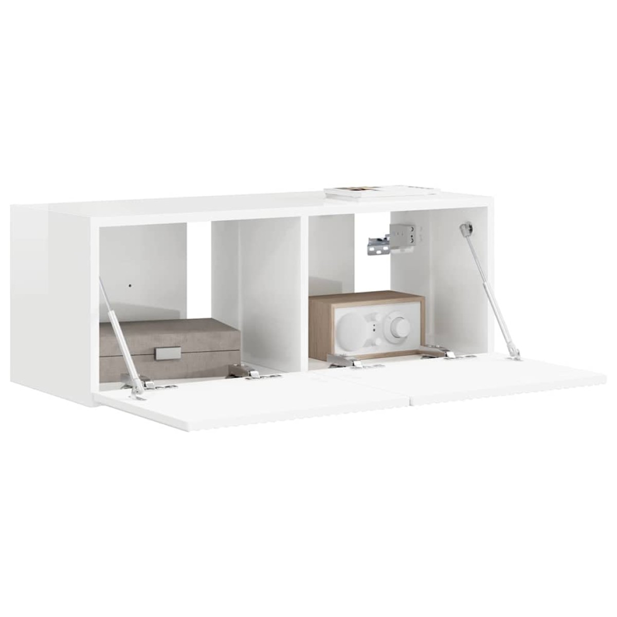 vidaXL Ντουλάπι Τηλεόρασης Τοίχου 78,5 x 31 x 29,5 εκ Λαμπερό Λευκό