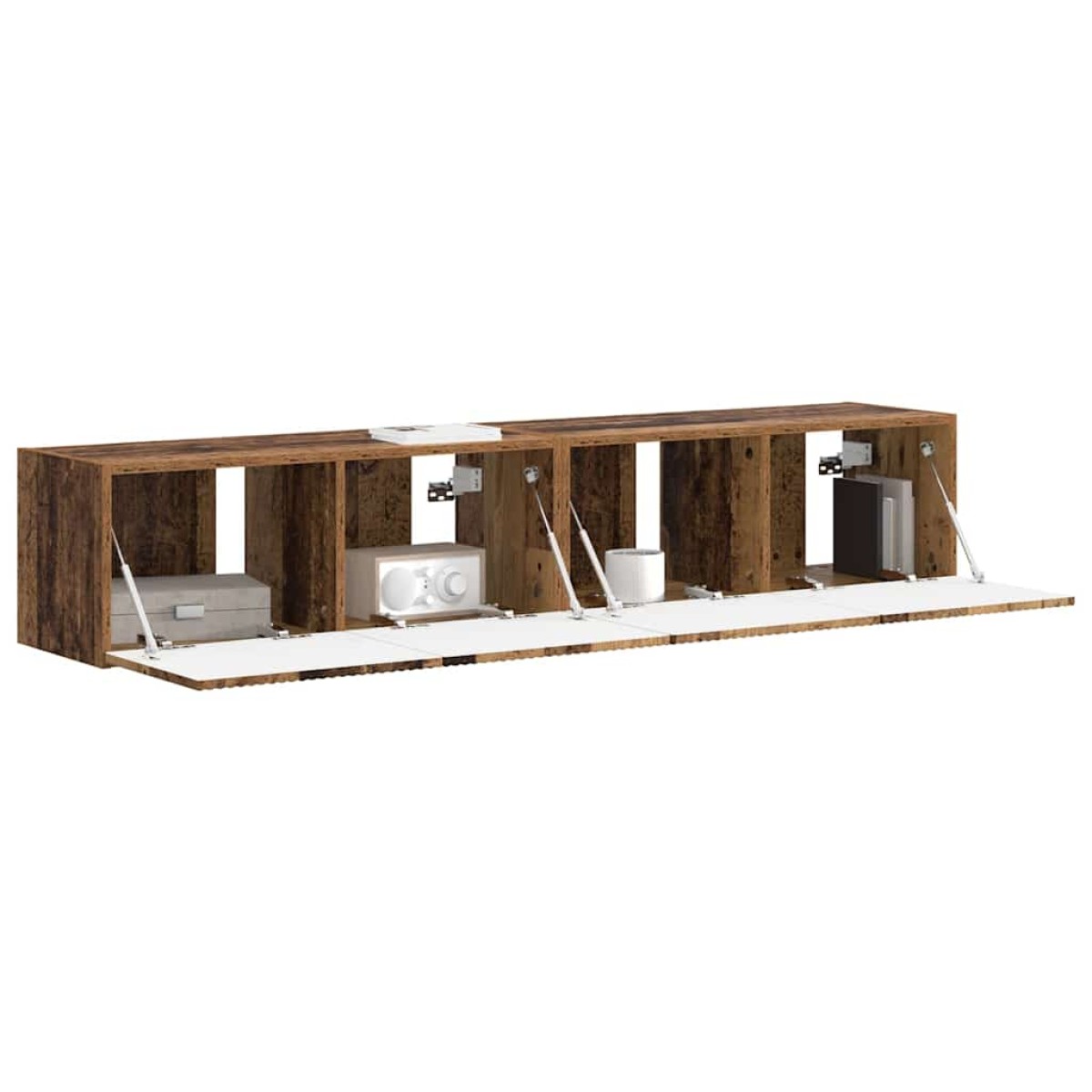 vidaXL Ντουλάπι Τηλεόρασης Τοίχου 2 τμχ. Παλιό Ξύλο Επεξεργασμένο Ξύλο