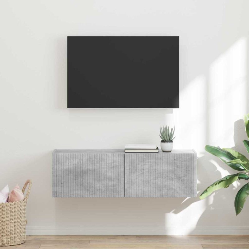 vidaXL Ντουλάπι Τηλεόρασης Τοίχου 98 x 31 x 29,5 εκ Σκυρόδεμα