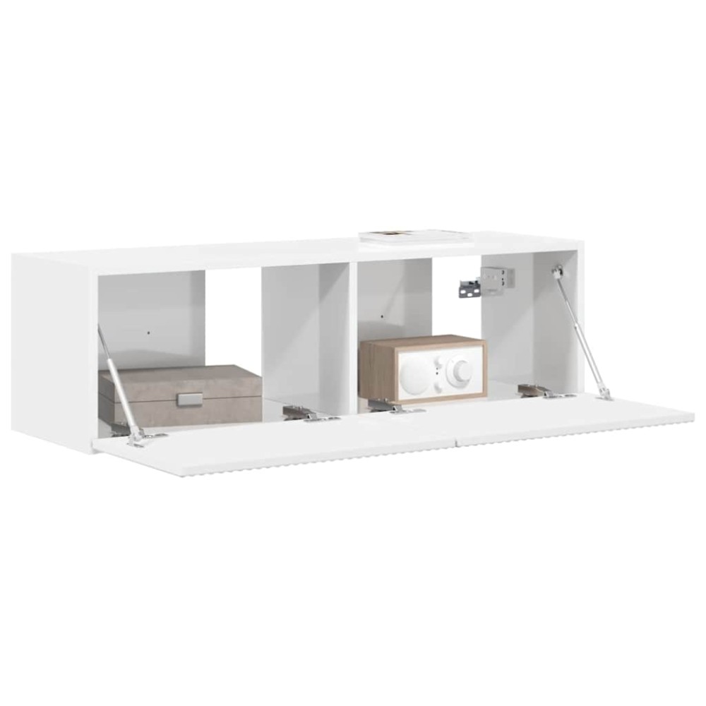 vidaXL Ντουλάπι Τηλεόρασης Τοίχου 98 x 31 x 29,5 εκ Λαμπερό Λευκό