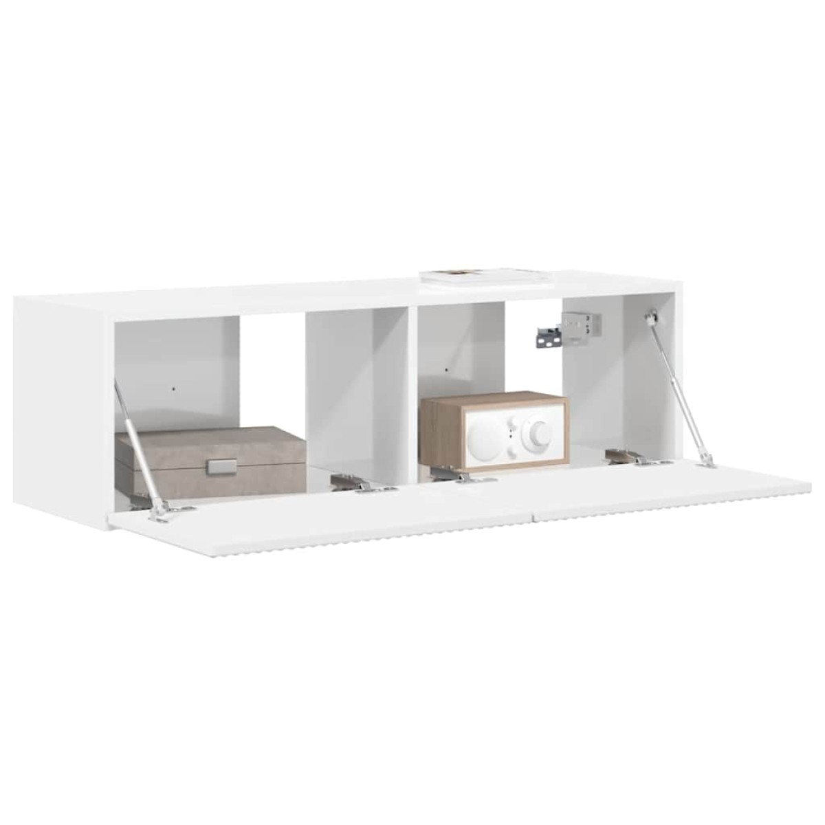 vidaXL Ντουλάπι Τηλεόρασης Τοίχου 98 x 31 x 29,5 εκ Λαμπερό Λευκό