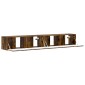 vidaXL Ντουλάπι Τηλεόρασης Τοίχου 2 τμχ. Καπνιστό Δρύς