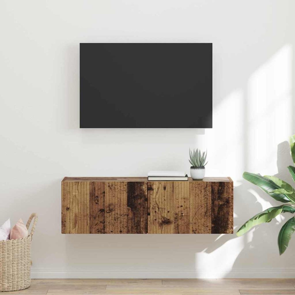 vidaXL Ντουλάπι Τηλεόρασης Τοίχου 98 x 31 x 29,5 εκ Παλιό Ξύλο